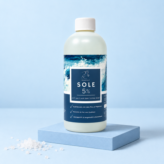 Pegasalt-Sole | 5% mit Salz vom Toten Meer für Inhalation 1000 ml für Menschen und Tiere | PEGASALT