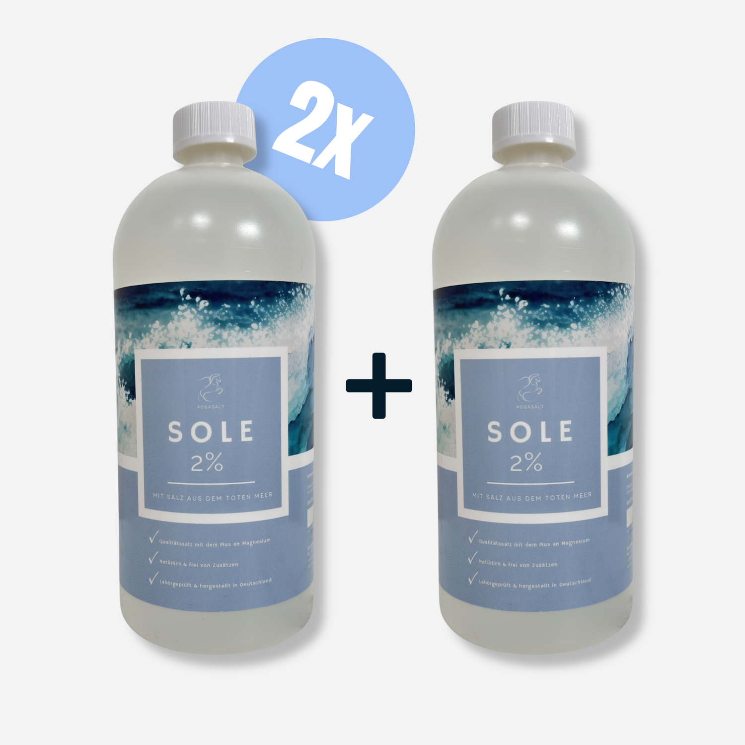 Pegasalt-Sole 2 % mit Salz vom Toten Meer 1000 ml | PEGASALT