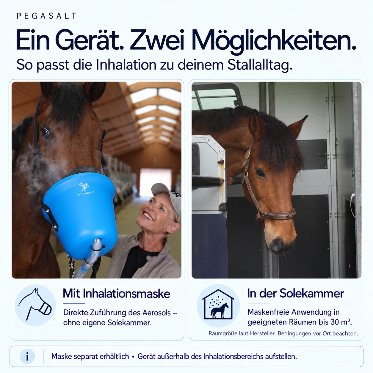 EquiEasyNeb | Ultraschall-Vernebler für Pferde-Inhalator | PEGASALT