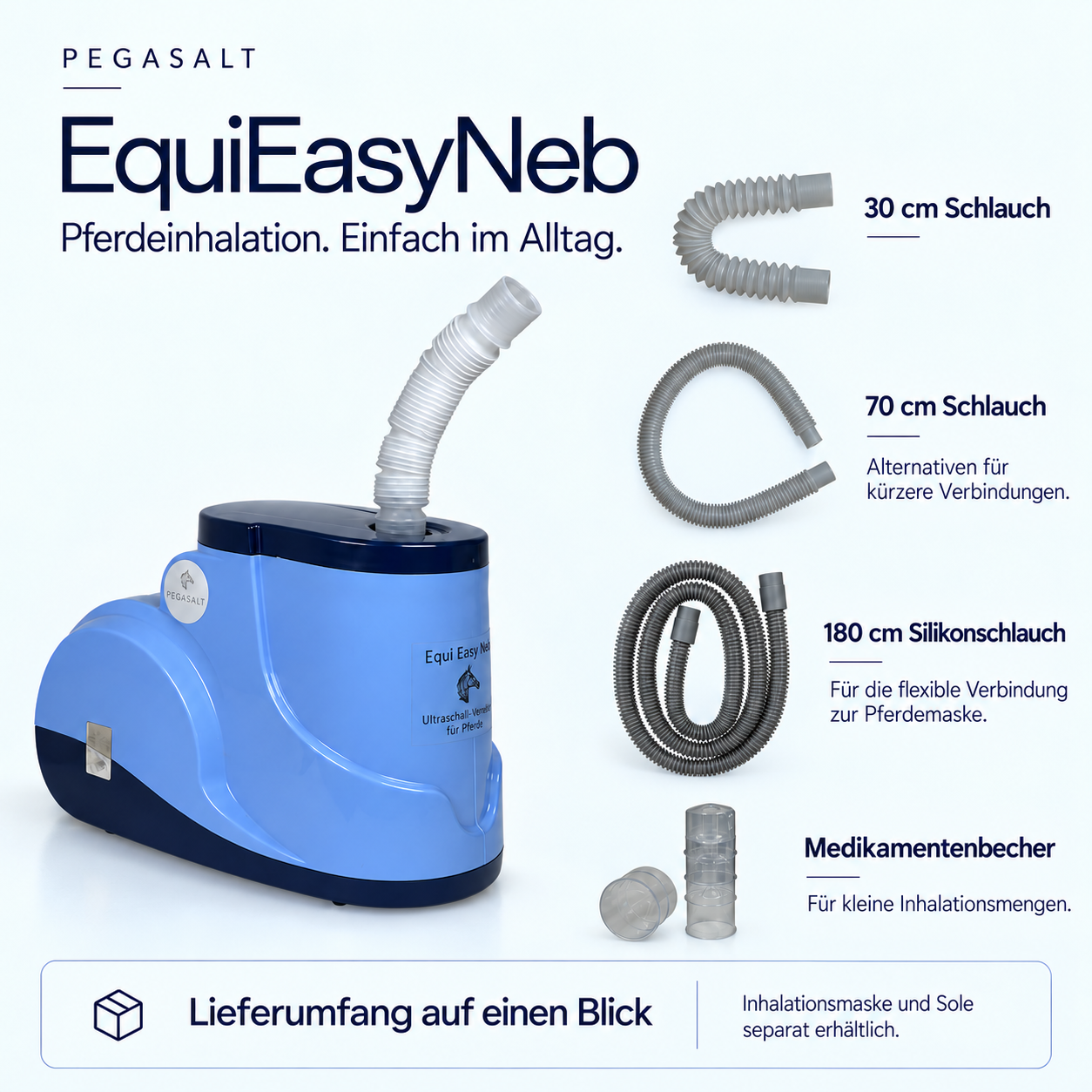 EquiEasyNeb | Ultraschall-Vernebler für Pferde-Inhalator | PEGASALT