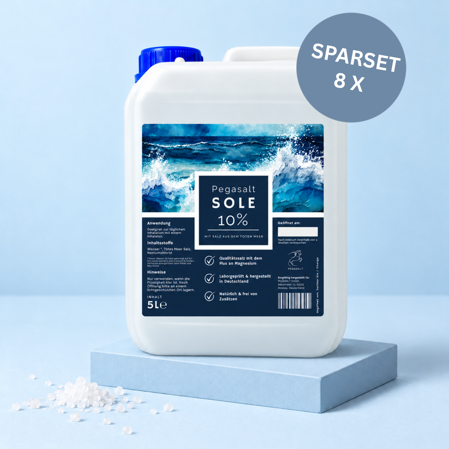 Pegasalt-Sole 10 % | Sole zur Inhalation für Pferde 5000 ml | PEGASALT