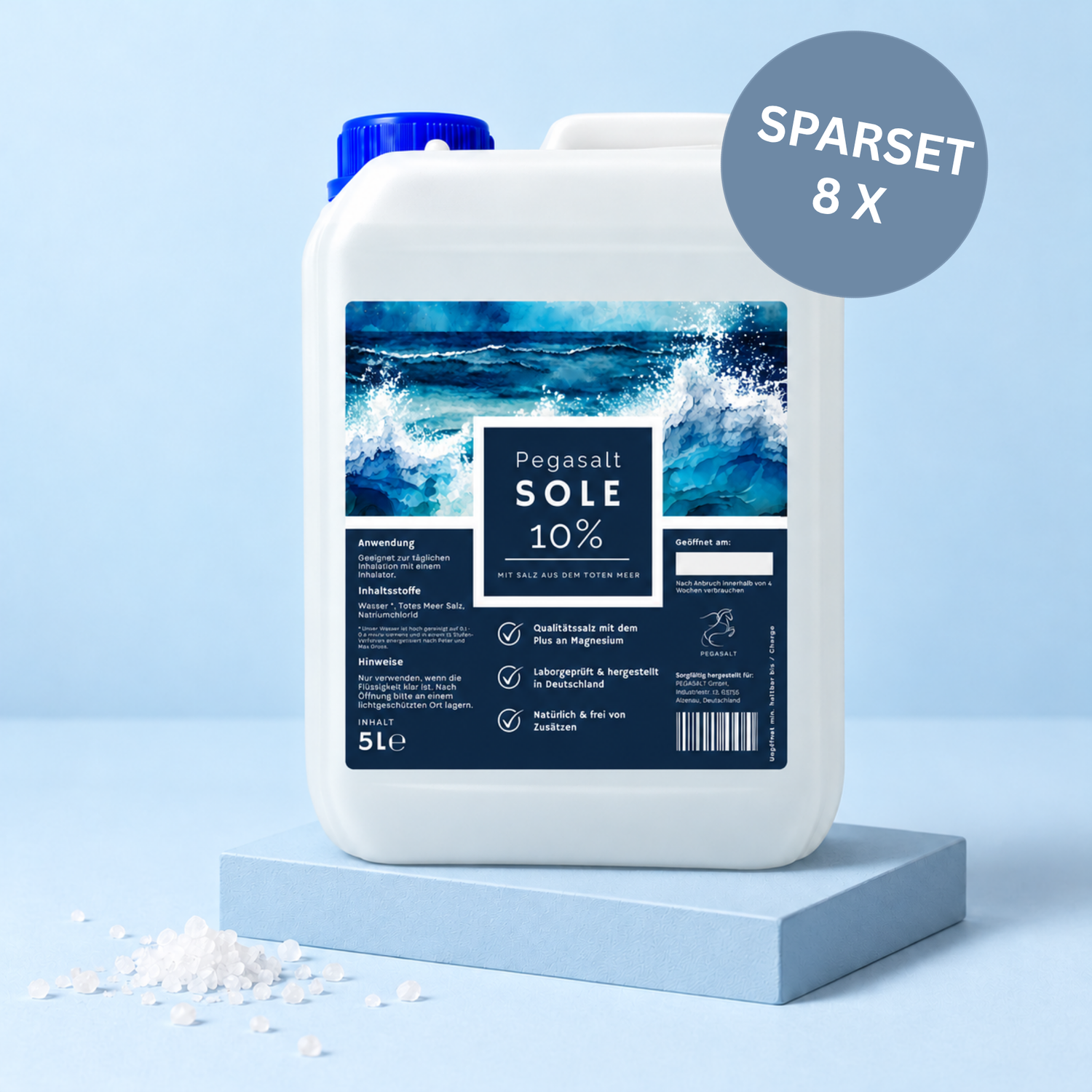 Pegasalt-Sole 10 % | Sole zur Inhalation für Pferde 5000 ml | PEGASALT