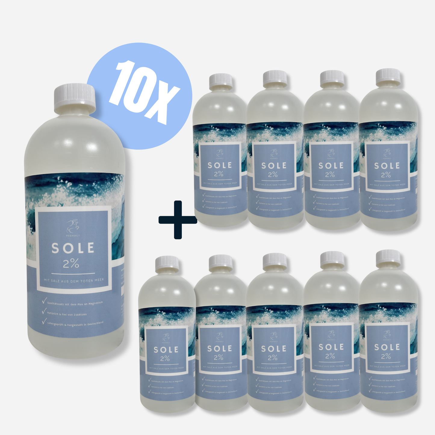 Pegasalt-Sole 2 % mit Salz vom Toten Meer 1000 ml | PEGASALT