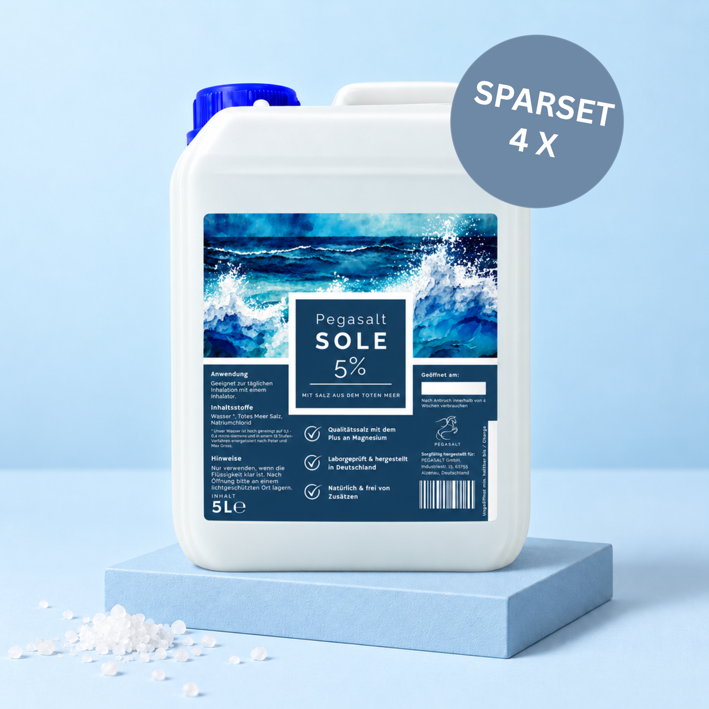 Pegasalt-Sole 5% | Sole zur Inhalation für  5000 ml | PEGASALT