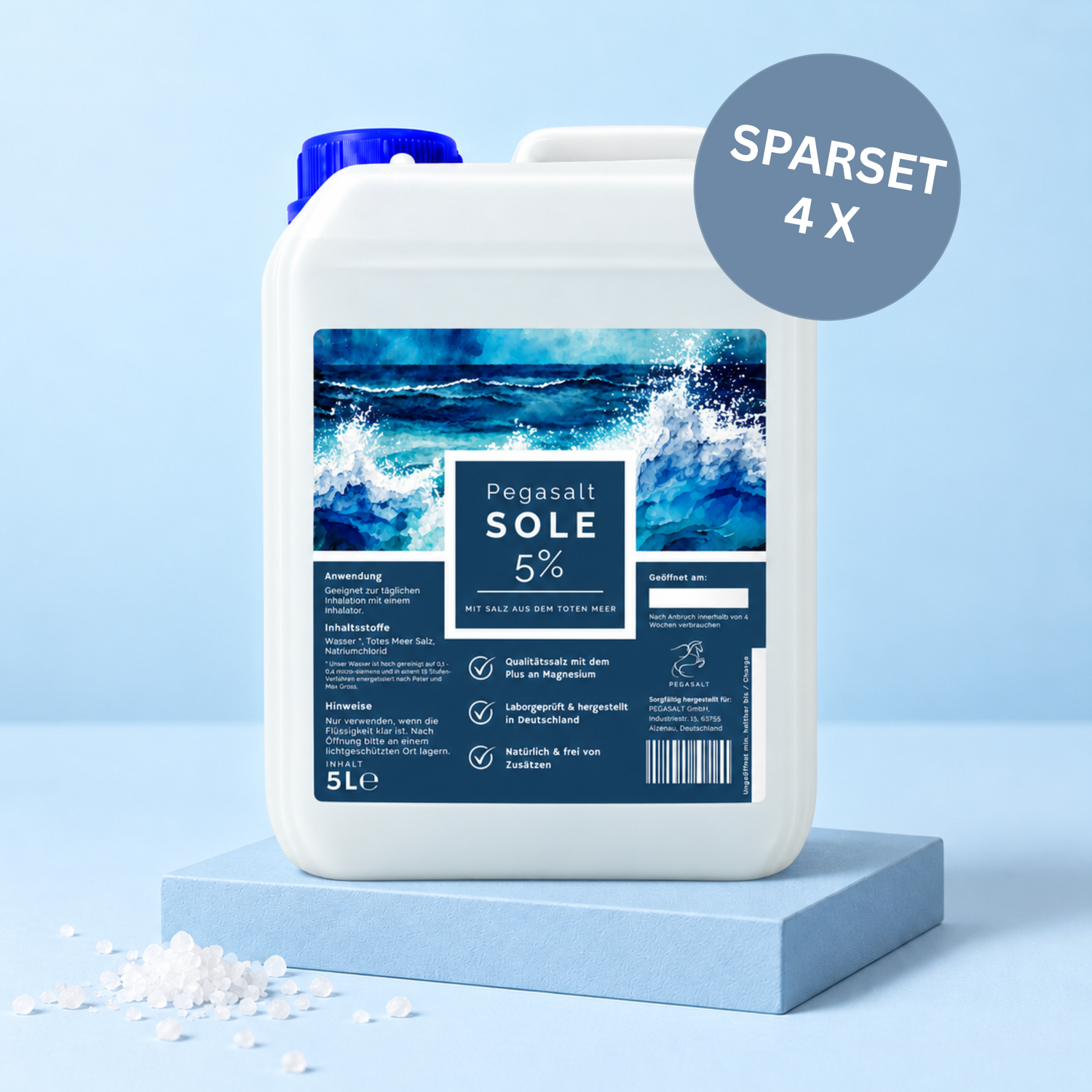 Pegasalt-Sole 5% | Sole zur Inhalation für  5000 ml | PEGASALT