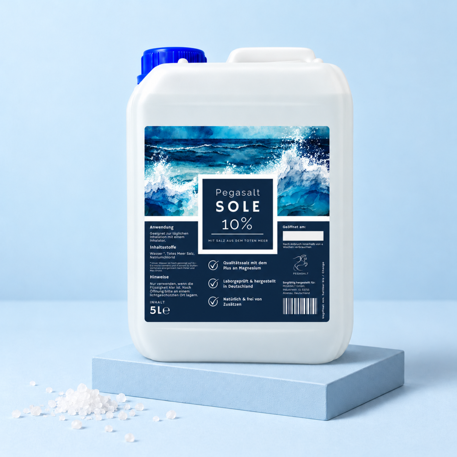 Pegasalt-Sole 10 % | Sole zur Inhalation für Pferde 5000 ml | PEGASALT