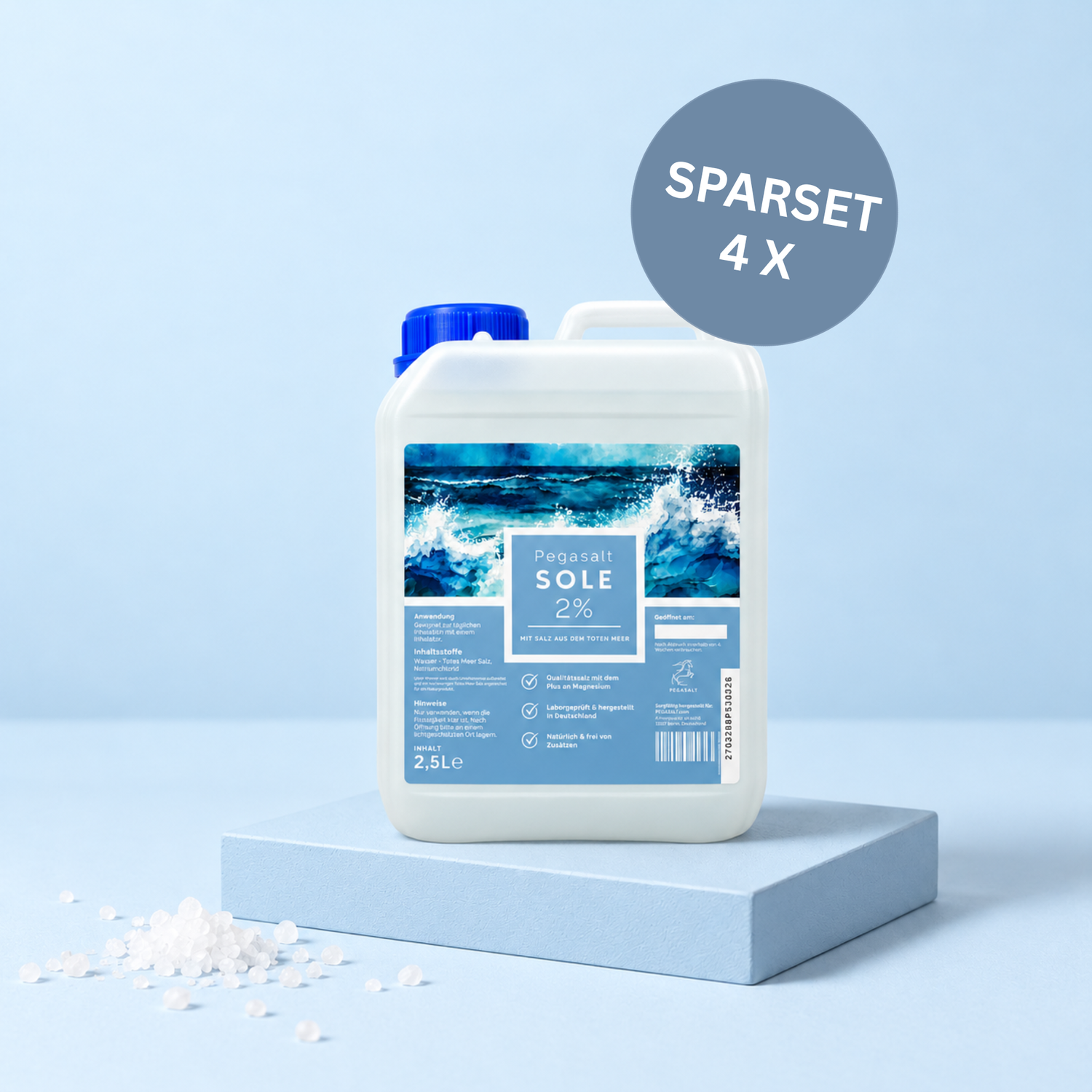 Pegasalt-Sole für Pferde zum Inhalieren | mit Salz vom Toten Meer Sparset 10 Liter | PEGASALT